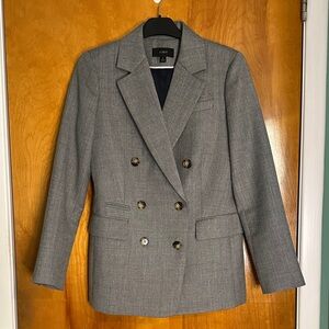 J. Crew Gray Double-Breasted Blazer